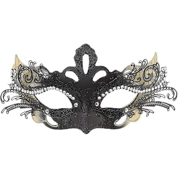 2 st, Par Maskerad Masker Metall Venetiansk Mardi Gras Fest Kväll Bal Maskeraddräkt Mask(guld)
