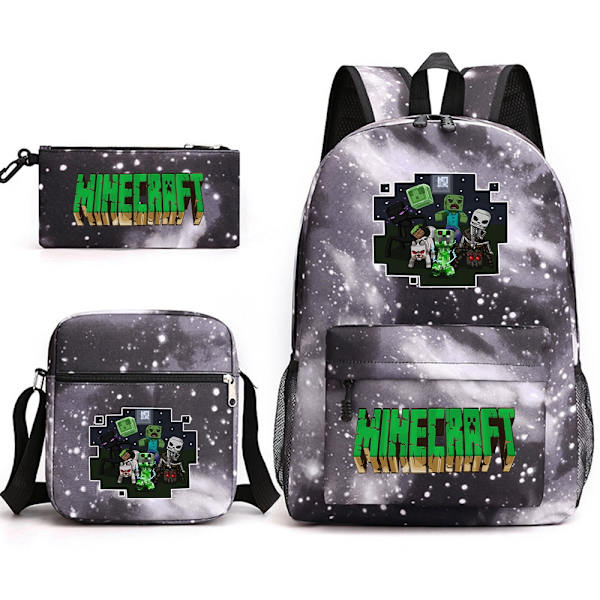MINECRAFT reppu koululaukku lapsille pojille tytöille peli printed opiskelijoiden kirjalaukku koulutarvikkeet multi