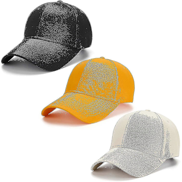 3-pack Herr Enfärgad Bomulls Strapback Baseballkeps Justerbar, One Size Passar De Flesta Låg Profil Blank Lagkeps