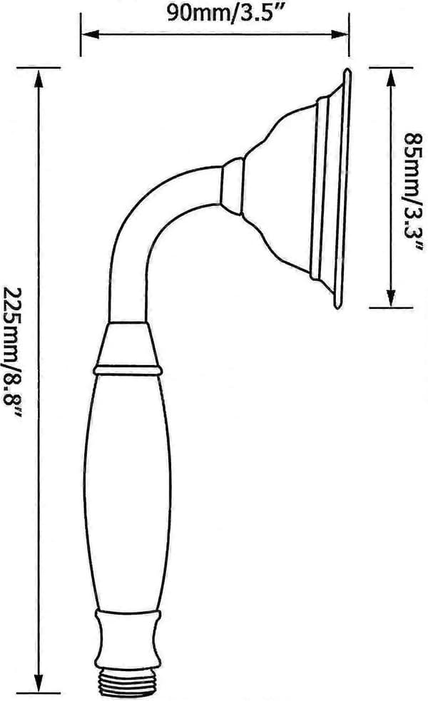 Brusehoved Messing Håndbruser Højtryksbrusehoved 1/2 Tomme Guld Håndbruser Med Slange Og Brusehovedholder