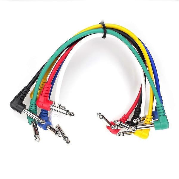 6 Farger Elektrisk Gitar Effekt Patch Kabel Wire Audio Tilkoblingskabel