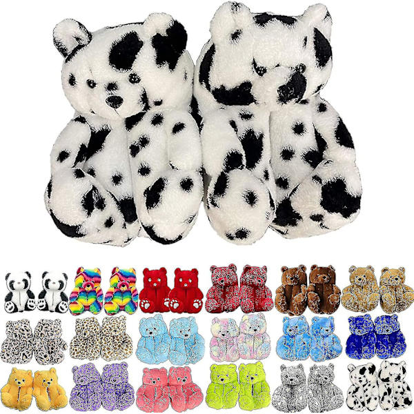 Nalle Tossut Naisten Pehmo Eläintossut Talvella Lämpimät Kengät Tekoturkikset Anti Slip M Cow Color
