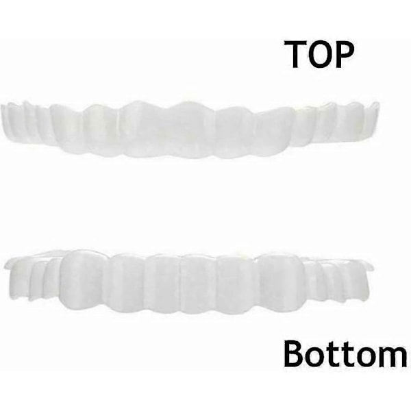Smile Braces Snap On Øvre Falske Tenner Dental Veneers Protese Deksel Sett