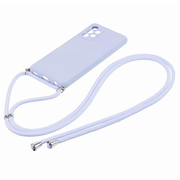 Kompatibelt Skal för Samsung Galaxy A52 4G / 5G / A52s 5G, Exakta Utskärningar, TPU-skydd med Långt Snöre LightPurple