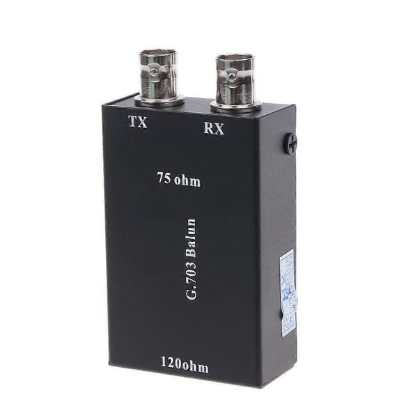 G703 Koaksial BNC til RJ45 75Ohm Kobberskaft til 120ohm Signal Konvertering