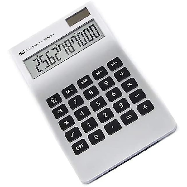 Fong Kalkulator, Slank Elegant Design, Kontor/Hjem Elektronikk, Dobbelt Drevet Skrivebordskalkulator, Solenergi, 10 Siffer