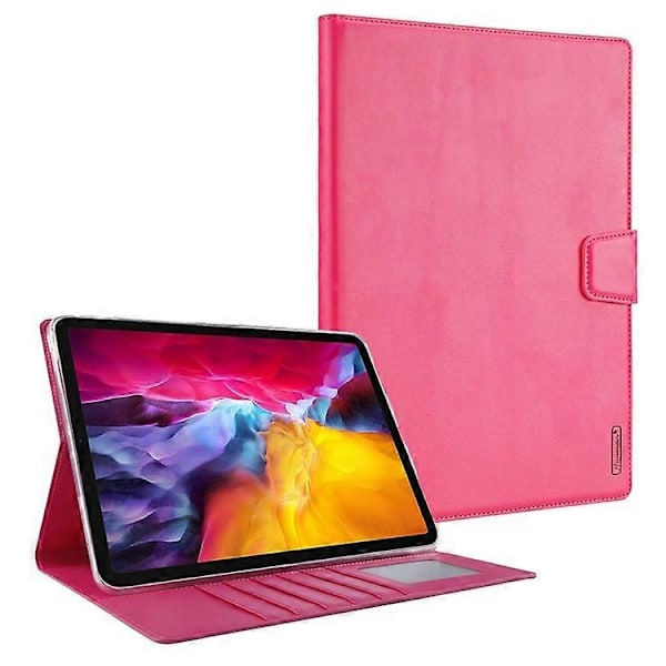 HANMAN Mill -sarjan yhteensopiva iPad Pro 11-tuumaiselle (2018) / (2020) / (2021) / iPad Air (2020) / (2022) -laitteelle, iskunkestävä PU-nahkainen tablettikotelo Pink