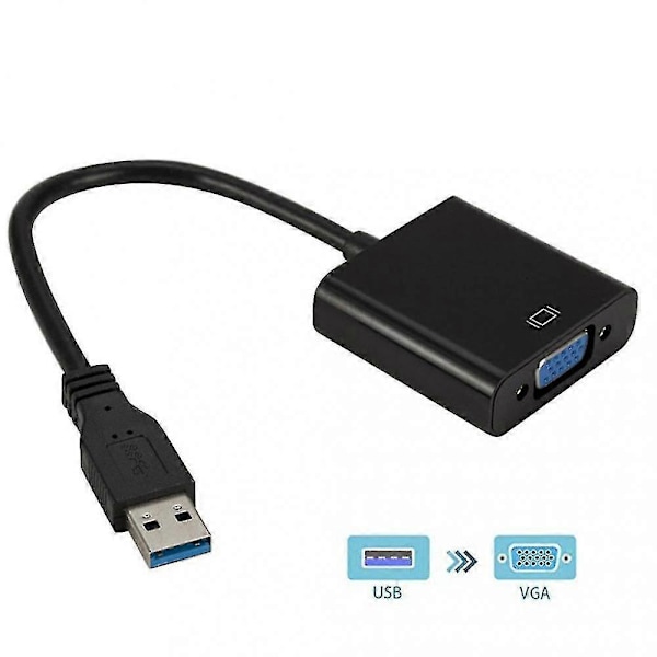 USB 3.0 till VGA Adapter Multi-Display Videokonverterare HD 1080P Externt Grafikkort NEE