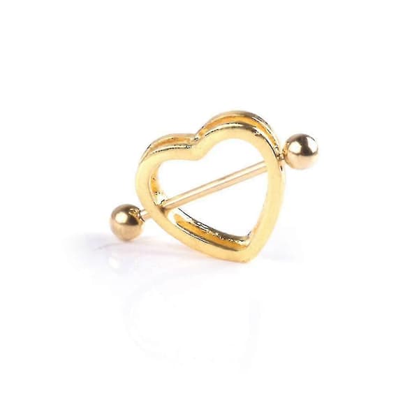 To-lags Nippel Piercing Barbell Hjerte Nippelringe Til Rhinestone Nippel Stud Bedst