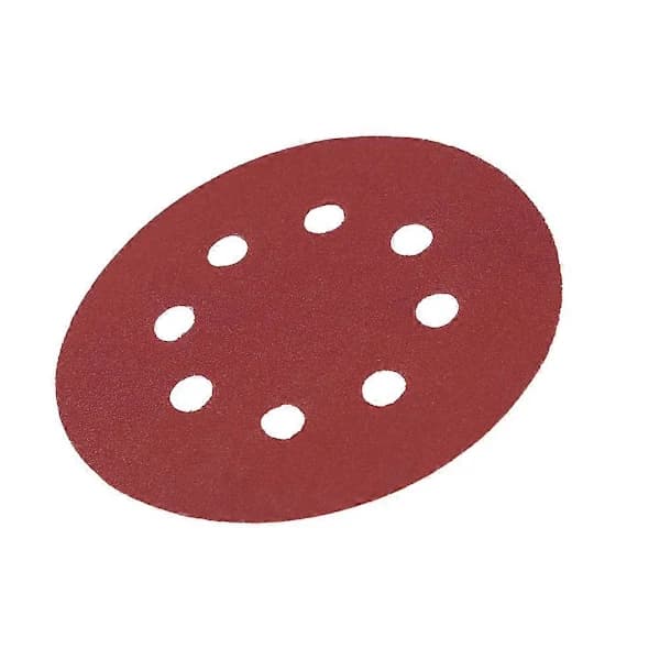 125 mm slipplatta – rött sandpapper, 8 hål, kornpapper (320#)