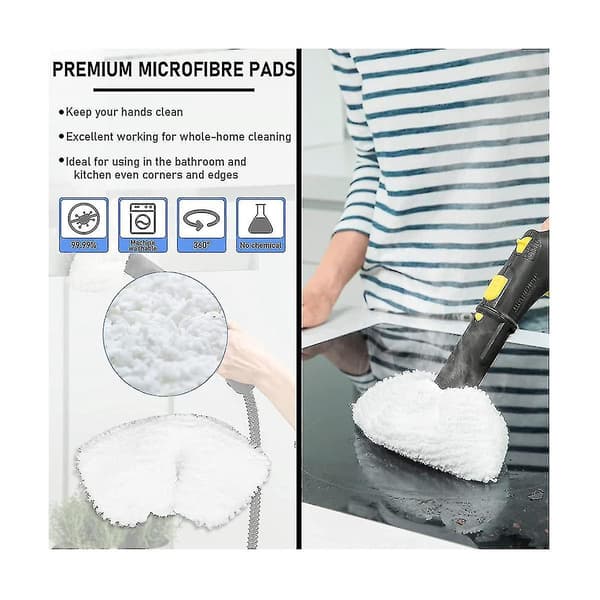 12 Dele Mikrofiber Klud Sæt, Tilbehør Kompatibel Med Cleaner Easyfix SC2 SC3 SC4 SC5