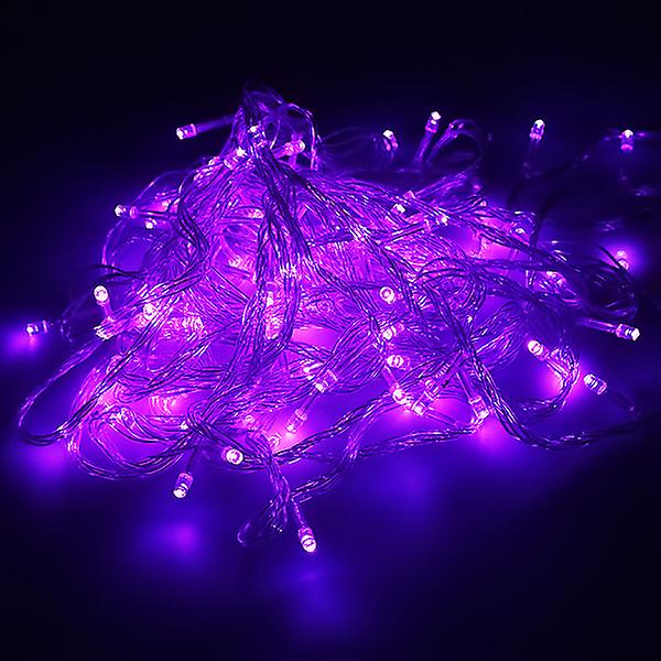 10m-100m Led Fairy String Lights Party Bröllop Utomhus Inomhus Juldekoration Glödlampa rekvisita Purple UK Adapter 20M 200LED