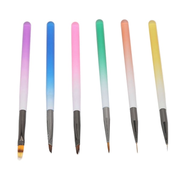 6 st Nagelkonst Penslar Set Professionell Exakt Målning Nagelkonst Design Penna Målningsverktyg för Hemmamanikyrer Nagelsalonger