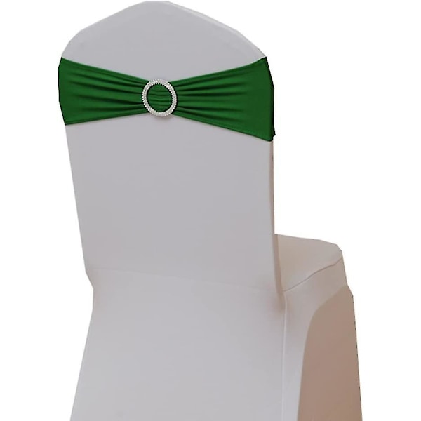 10 st Gröna Stolsband Rosetter Dekorativa Eleganta Bröllopsstolsband Spandex Party Stol