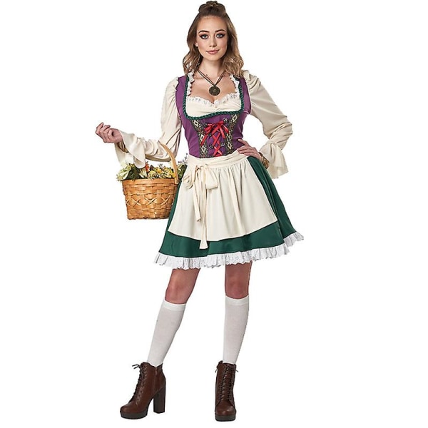 Cosplay Halloween Fancy Festklänning Ny Carnival Dirndl Oktoberfest Kostym Bayersk Traditionell Fraulein Clubs Servitris L