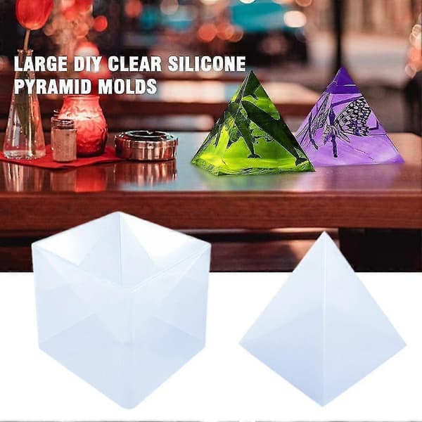 DIY Stor Pyramide Silikoneform Håndværk Klar Epoxyharpiks Støbeform-Yvan