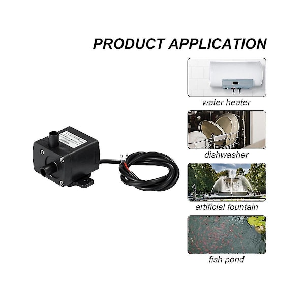 DC Vattenpump 4.2w 230l/h 12v Lågt Ljud Mini Vattenkylning Dränkbar Pump Centrifugalpump För La