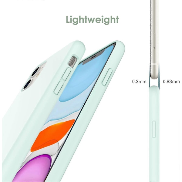 Silikonskal för iPhone 11 (2019) 6,1 tum, Silkeslen Fullständigt Skyddande Skal, Stötsäkert Skal med Mikrofiberfoder, Havsskum