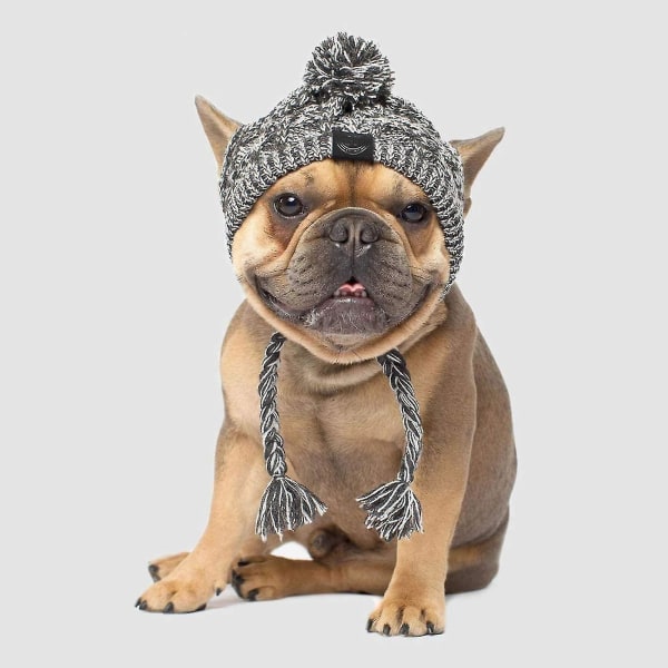 Pet Pompom -neulottu hattu,kissan pörröinen lämmin cap Kitty Villainen päähine, pitkä punos, koiranpennun lemmikkiasusteet Grey S