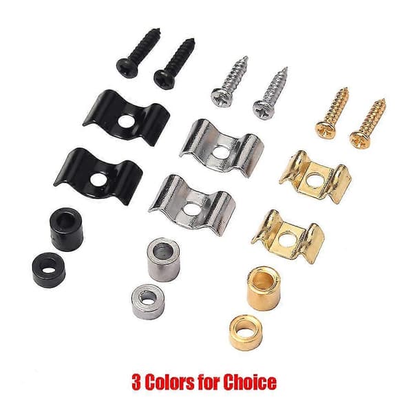1 Par Metal Strengholder Guide Til St & Sq Elektrisk Guitar Bas Udskiftningsdele Sort
