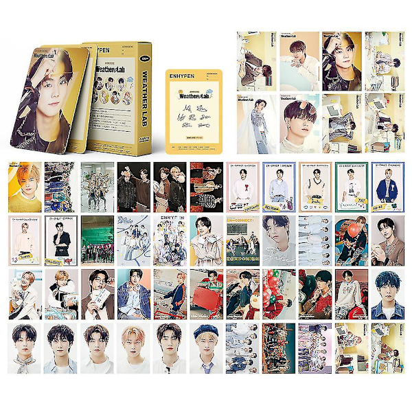 55 kpl/setti Enhypen Lomo -kortteja Uusi albumi Weather Lab Little Wishes Kpop 2022 Season Greeting Valokuvakortti Korkealaatuinen valokuva-albumi