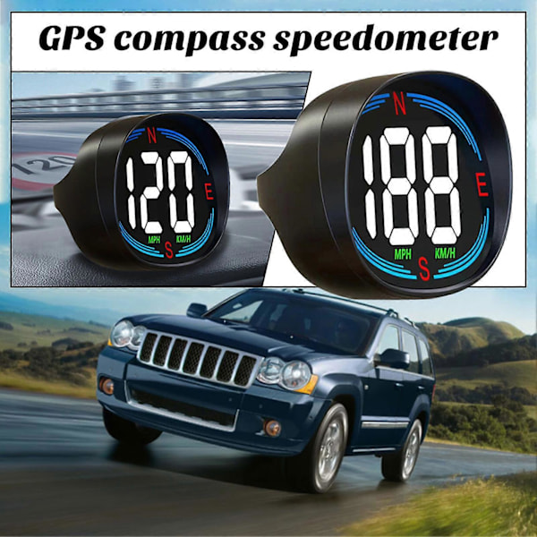 GPS Kompas Speedometer Bil Heads-up Display USB Tilslut Plug And Play 2.7 Tommer Skærm MPH Hastighedsmåler Over Hastigheds Alarm til Alle Køretøjer