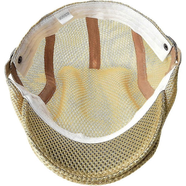 Herr Andningsbar Mesh Sommarhatt Justerbar Newsboy Basker Ivy Flat Cap
