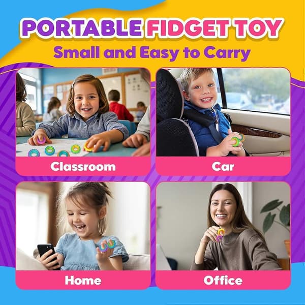 12-pack Fidget Toys för vuxna Sensoriska ringar Tysta ångestfidgets för klassrum Smärtstimulering Små \"Ouchies\" Stresslindrande sensoriska leksaker för barn med ADHD WITHOUT