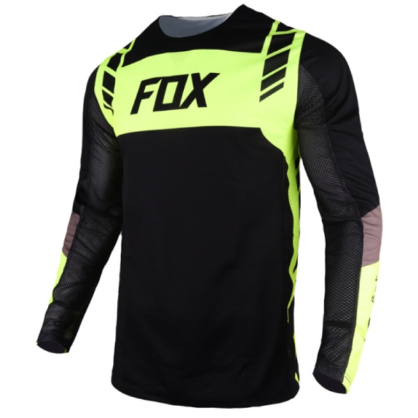 FOX kesän ulkopyöräilyvaatteet pyöreä pääntie pitkähihainen nopeasti kuivuva hengittävä T-paita black XS