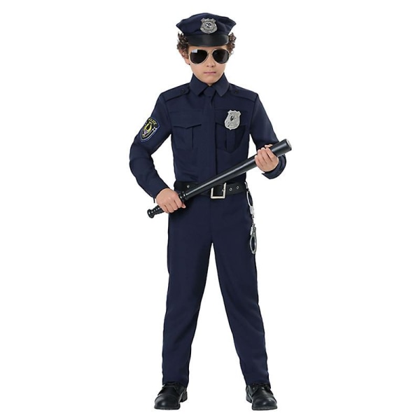 Purim Kid Poliisi Liikennepoliisi Pukuupseeri Kapteeni Roolileikki Cosplay Fancy Juhlamekko Carnival Halloween Boy XL