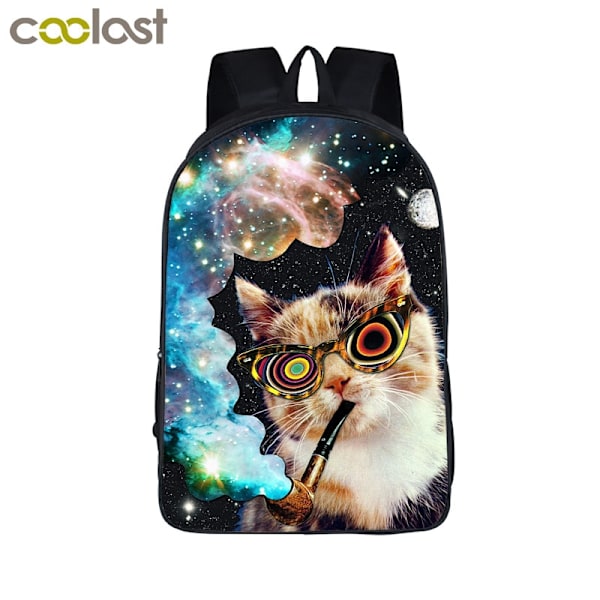Funny Space Cat Unicorn Ryggsäck Laser Cat Kitty Daypack Barn Skolväskor för tonåringar Flickor Skol Ryggsäckar Barn Bokväska style 9