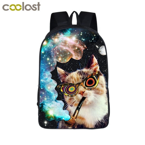 Funny Space Cat Unicorn rygsæk Laser Cat Kitty Daypack Børn Skoletasker til teenagere Piger Skolerygsække Børn Bogtaske style 9
