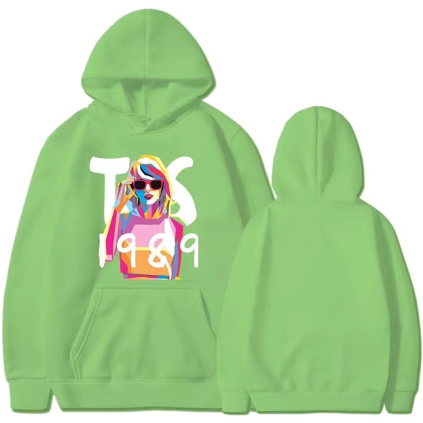 Taylor Swift the eras tour Taylor perifere hættetrøjer forår og efterår til mænd og kvinders sweatshirts Light green S