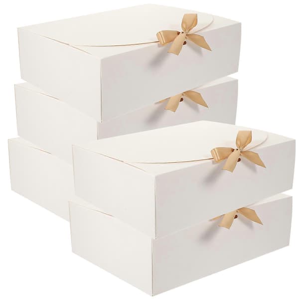 Presentask för godis, rektangulär presentförpackning av kraftpapper, 5 st