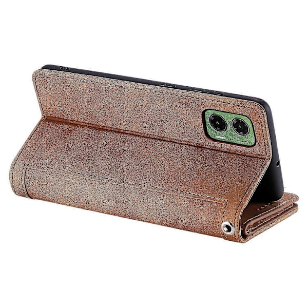 Til Motorola Moto G35 5G Etui PU Læder Telefon Cover med Lynlås Pung 9 Kort Slots Edition d