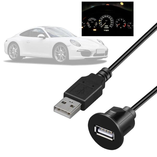 Audio Kabel Stik USB2.0 Bil Instrumentbræt Planmonteret Panel Forlængerledning Adapter