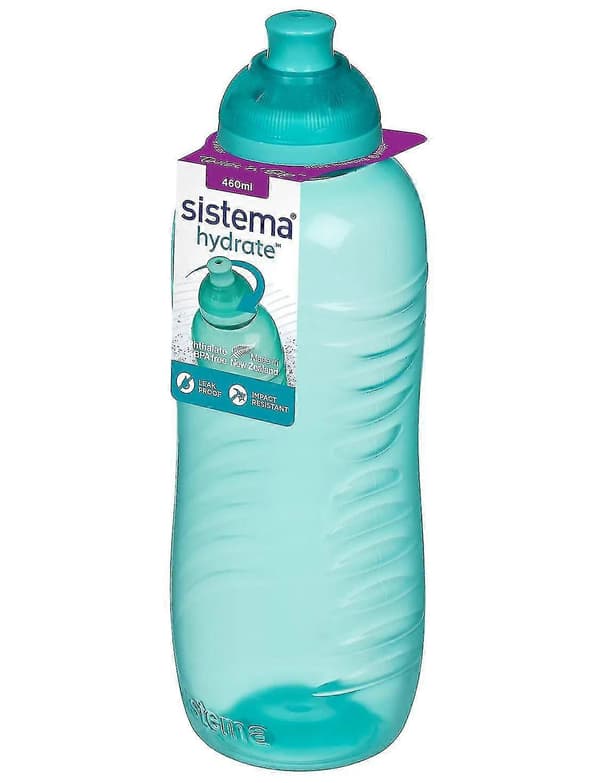 3 stk. 460 ml drikkeflasker, rosa, blå, grønn