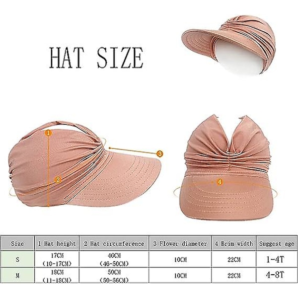 Solhatt for barn med UPF 54+ solbeskyttelse, bred brem, sommerhatt, sammenleggbar, rullbar, floppy strandhatter, solhatt for gutter, jenter og barn