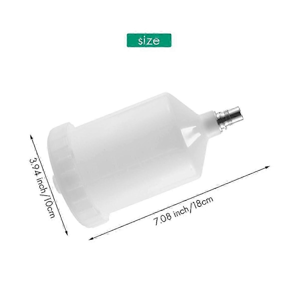 2 stk 600 ml Plast Hvlp Malingskopp for Sata Sprøytekopp Kobling Jet Malingssprøyte - God kvalitet