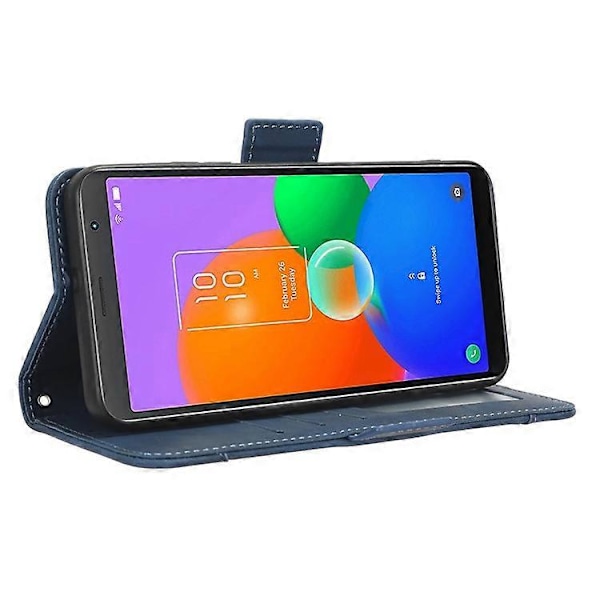 Flerfacks Läder Telefonfodral Kompatibelt För TCL 403, Plånboksställ Telefonfodral Blue