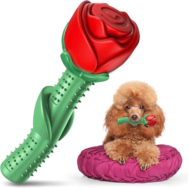 Holdbart hundelegetøj til aggressive tyggere, Magic Rose robust legetøj til store/mellemstore hunde