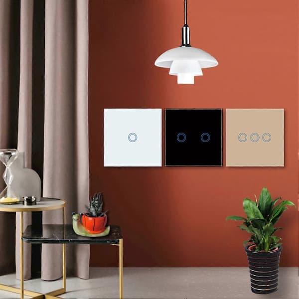 1/2/3 Gang Lys Touch Switch LED Panel Hærdet Glas Vægskærm Smart-Switch