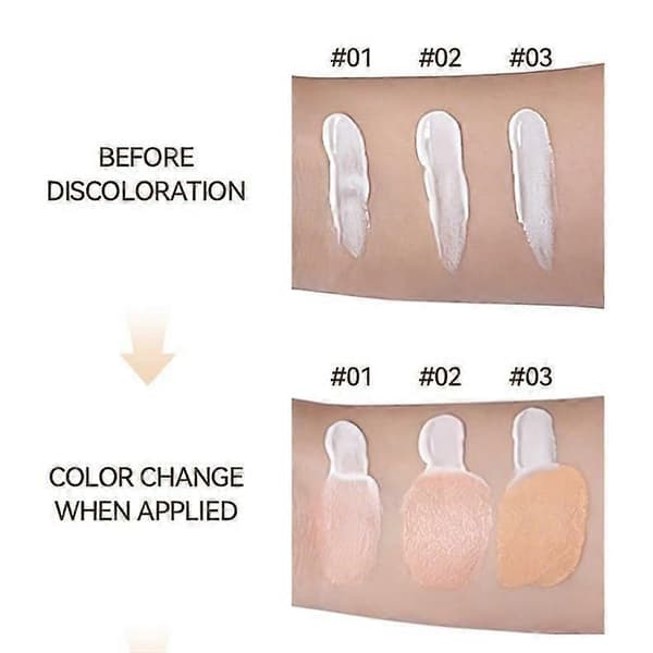 Farveskiftende Foundation 30ml, Let, Åndbar Foundation Med Dækkeevne, Langtidsholdbar, Smudsafvisende Makeup Base til Følsom Hud 03 Medium Dark