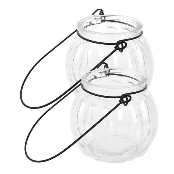 2 stk. Klare Glass Telysholdere Gresskarform Aromaterapi Lysglass