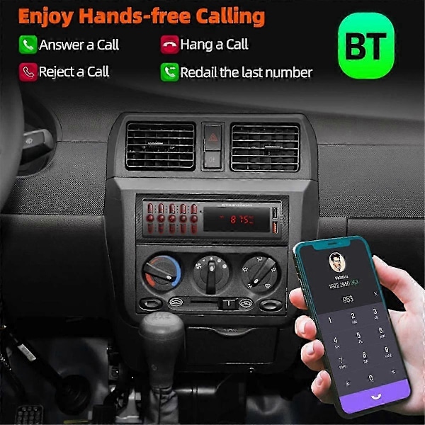 Auton MP3-soitin Handsfree-puhelut Kaksois-USB Langaton Bluetooth AUX-tulo 1099 Autokorttiradion tuki