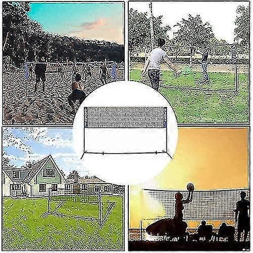 Bærbart foldbart tennisnet til børn og voksne, kort tennisnet (størrelse: 5,1 meter)