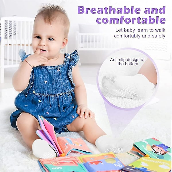 Baby Socks Halksockar - 12 Par Ankelsockar Med Anti-halk Punkt Design 3d