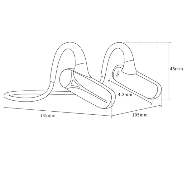 Öppna trådlösa Bone Conduction-hörlurar med Bluetooth 5.0 Mic Black