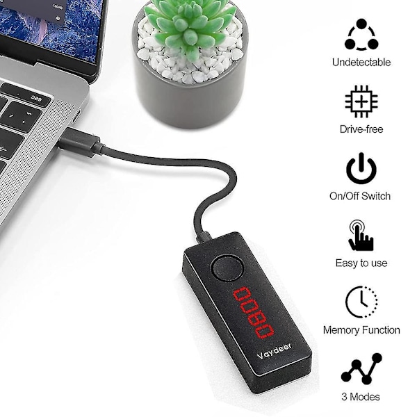 Usb C Mus Jiggler Musrörare Stöder Flerfaldig Musrörelse För Att Förhindra Att Gå In I Viloläge