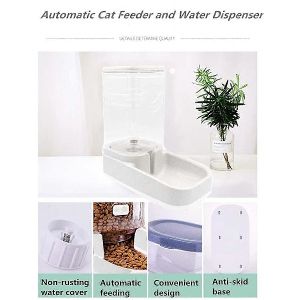 2-pack Automatisk Husdjursmatare, Hundvattendispenser, 3,8L